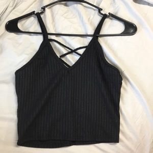 Black tank top crop top
